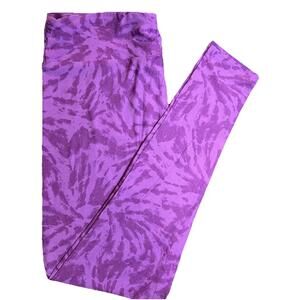 New LuLaRoe Tall & Curvy TC Shades Of Purple Tie Dye Leggings Size (W 12-20) NWT